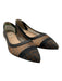 Fendi Shoe Size 38.5 Black & Brown Leather & Mesh Pointed Toe Monogram Flats Black & Brown / 38.5