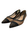 Fendi Shoe Size 38.5 Black & Brown Leather & Mesh Pointed Toe Monogram Flats Black & Brown / 38.5