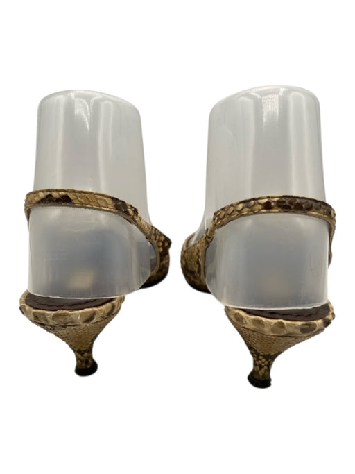 Marc Jacobs Shoe Size 38.5 Beige & Brown Leather Snakeskin Slingback Pumps Beige & Brown / 38.5