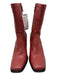 Stella McCartney Shoe Size 39 Burnt Orange & Black PU Leather Side Zip Boots Burnt Orange & Black / 39