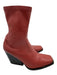 Stella McCartney Shoe Size 39 Burnt Orange & Black PU Leather Side Zip Boots Burnt Orange & Black / 39