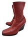 Stella McCartney Shoe Size 39 Burnt Orange & Black PU Leather Side Zip Boots Burnt Orange & Black / 39