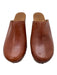 Five Worlds Shoe Size 8 Brown Leather Upper Wood Studded Platform Clogs Brown / 8