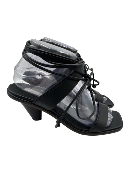 Stella McCartney Shoe Size 38 Black & Brown Faux Leather Wood Strappy Shoes Black & Brown / 38
