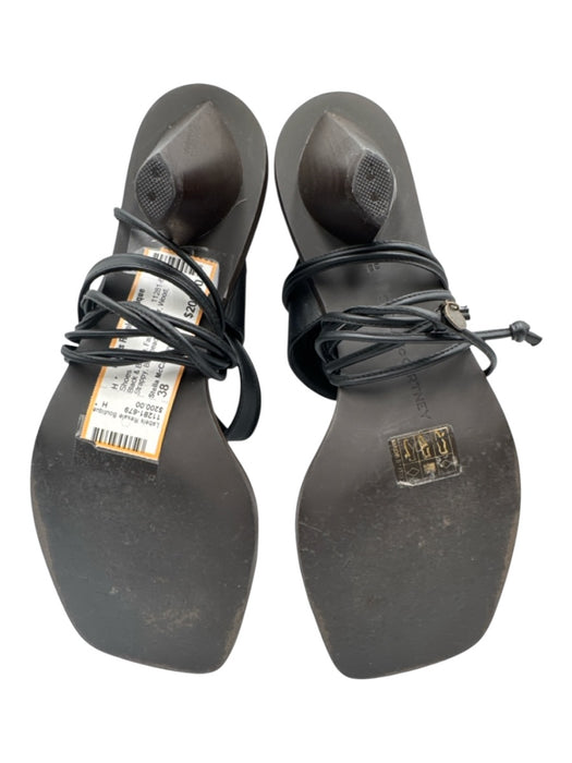 Stella McCartney Shoe Size 38 Black & Brown Faux Leather Wood Strappy Shoes Black & Brown / 38