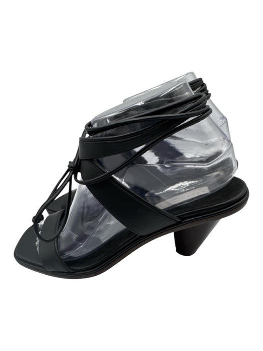 Stella McCartney Shoe Size 38 Black & Brown Faux Leather Wood Strappy Shoes Black & Brown / 38