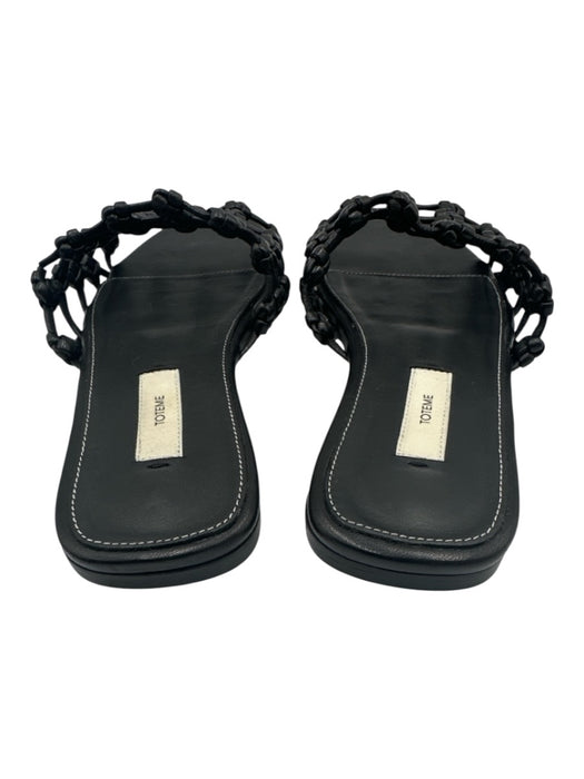 Toteme Shoe Size 38 Black Goat Skin Leather Knotted Cord Braided Bandeau Shoes Black / 38