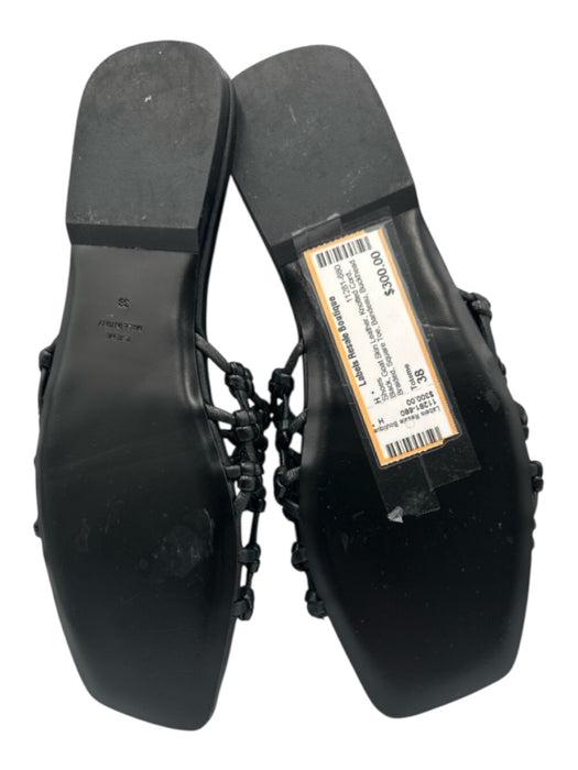Toteme Shoe Size 38 Black Goat Skin Leather Knotted Cord Braided Bandeau Shoes Black / 38
