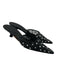 Khaite Shoe Size 38 Black Leather Mesh Rhinestone Kitten Heel Shoes Black / 38