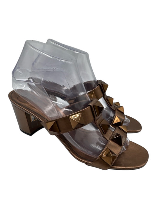 Valentino Garavani Shoe Size 38.5 Bronze Leather Sandal Large Studs Shoes Bronze / 38.5