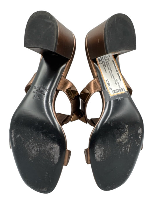 Valentino Garavani Shoe Size 38.5 Bronze Leather Sandal Large Studs Shoes Bronze / 38.5