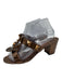 Valentino Garavani Shoe Size 38.5 Bronze Leather Sandal Large Studs Shoes Bronze / 38.5