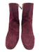 Dior Shoe Size 39 Maroon Purple Leather Upper Suede Side Zip Block Heel Boots Maroon Purple / 39
