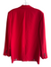Theory Size 10 Red Triacetate Long Sleeve Shoulder Pads Solid Color Jacket Red / 10