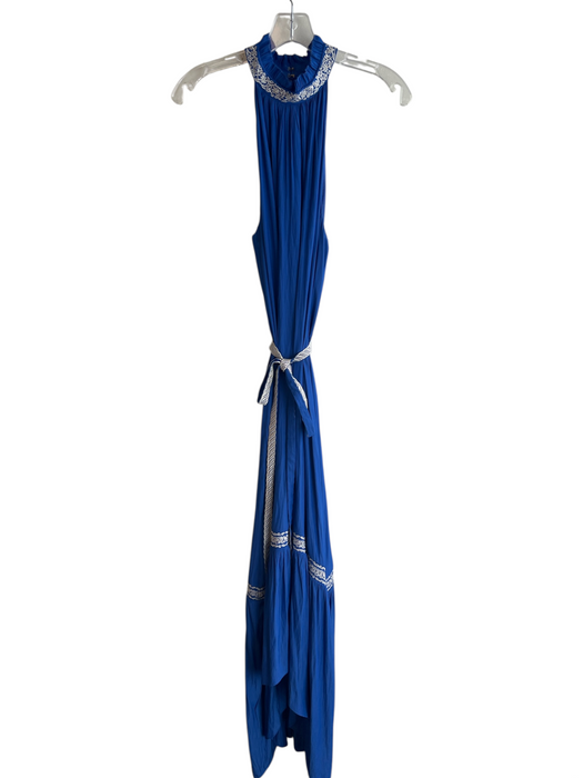 Ramy Brook Size L Blue Polyester Sleeveless Waist tie Drop Waist Dress Blue / L