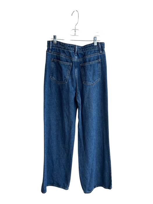 Frame Size 26 Medium Wash Lyocell Zip Fly Waist tie Belt loops Wide Leg Jeans Medium Wash / 26