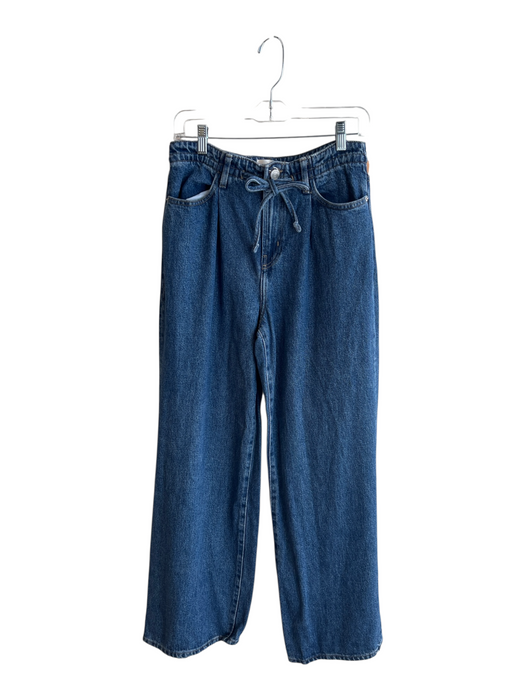 Frame Size 26 Medium Wash Lyocell Zip Fly Waist tie Belt loops Wide Leg Jeans Medium Wash / 26