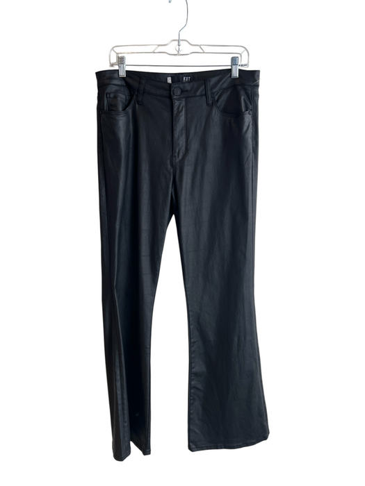 KUT Size 12 Black Modal & Polyester Mid Rise Zip Fly 5 Pocket Wide Leg Pants Black / 12