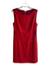 Elie Tahari Size 12 Red Wool Blend Sleeveless Two Tone Zip Back Round Neck Dress Red / 12