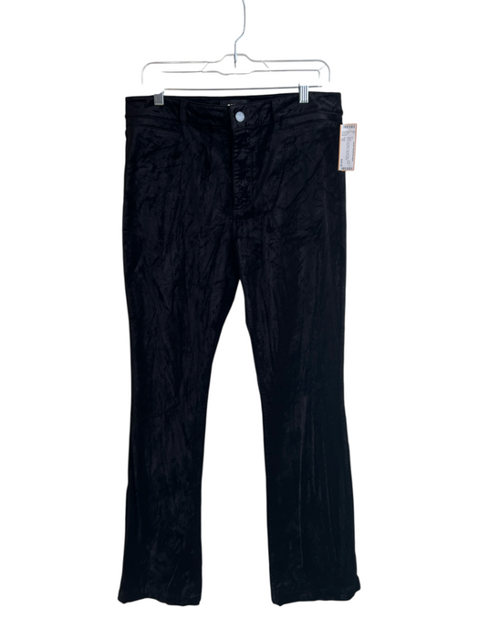 Paige Size 12 Black No Fabric Tag Mid Rise Velvet Zip Fly Boot Cut Pants Black / 12