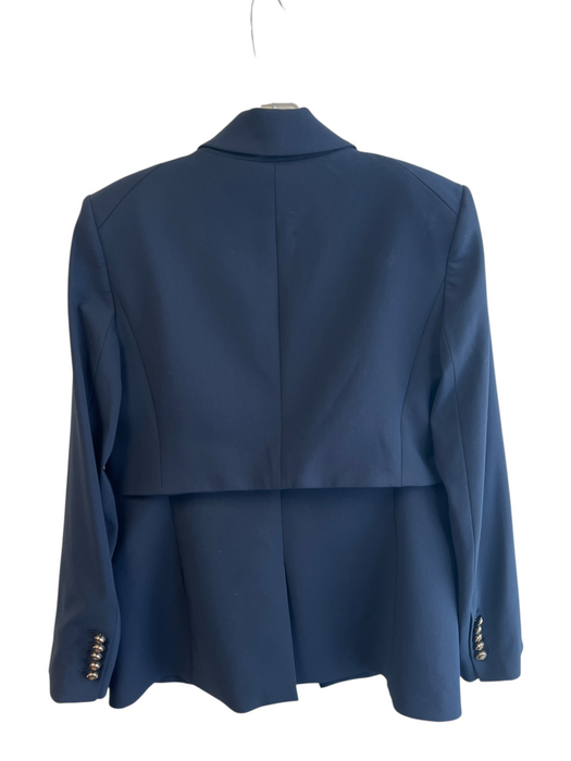 Veronica Beard Size 12 Navy Polyester Blend Blazer Long Sleeve Pockets Jacket Navy / 12