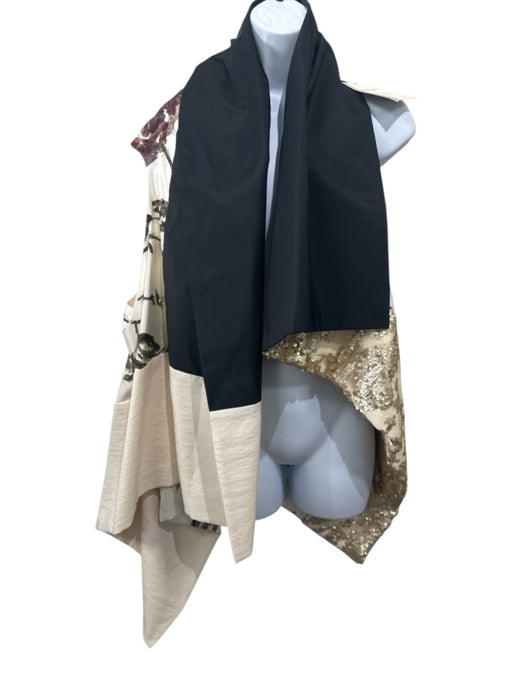 Antonio Marras Size S/M Cream & Black Polyester Sleeveless Sequined Vest Cream & Black / S/M