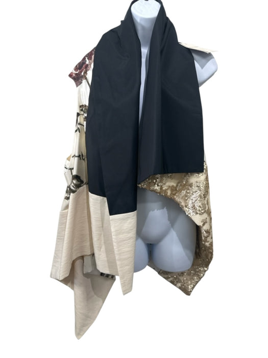 Antonio Marras Size S/M Cream & Black Polyester Sleeveless Sequined Vest Cream & Black / S/M