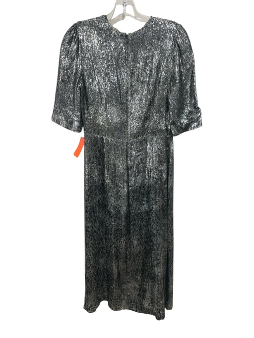 Ann Mashburn Size S Olive Metallic Polyester & Silk Shimmer Back Zip Dress Olive Metallic / S