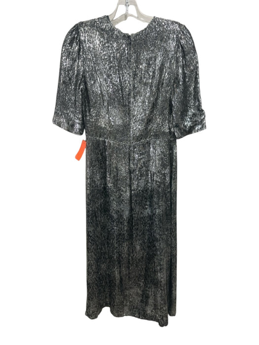 Ann Mashburn Size S Olive Metallic Polyester & Silk Shimmer Back Zip Dress Olive Metallic / S