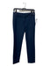 Tibi Size 2 Navy Blue Polyester Mid Rise Zip Front Button Detail Tapered Pants Navy Blue / 2