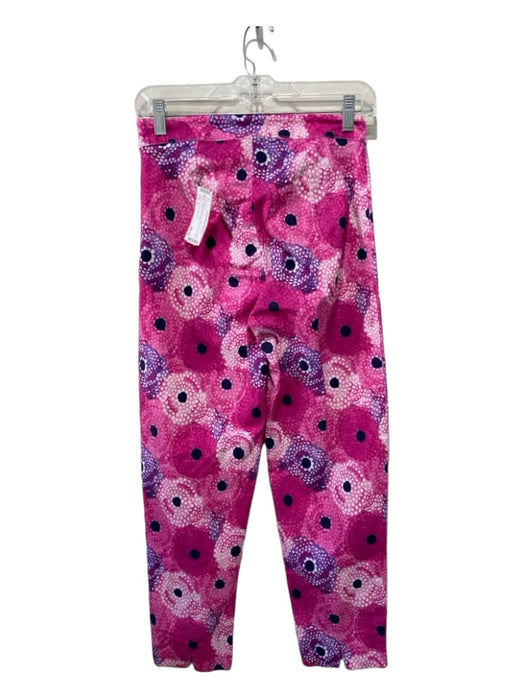 Frances Valentine Size 4 Pink, Purple & Navy Blue Side Zip Floral Tapered Pants Pink, Purple & Navy Blue / 4