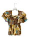 Love The Label Size S Yellow, Brown, Multi Cotton Abstract Print smocked Top Yellow, Brown, Multi / S