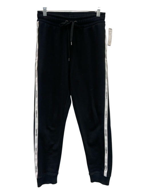 Burberry Size XS Black & White Cotton Drawstring Waist Side Stripe Words Pants Black & White / XS