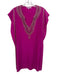 Calypso Size XS Hot pink Silk Embellished Split V neckline Dress Hot pink / XS