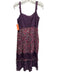 Farm Rio Size S Purple & Multi Cotton floral print Tiered Sleeveless Dress Purple & Multi / S