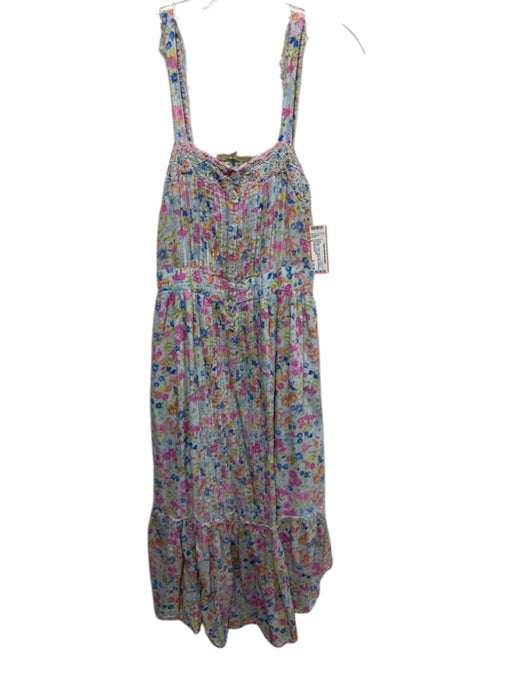 Loveshackfancy Size 2 Multicolor Cotton Pleat Detail Tiered Sleeveless Dress Multicolor / 2