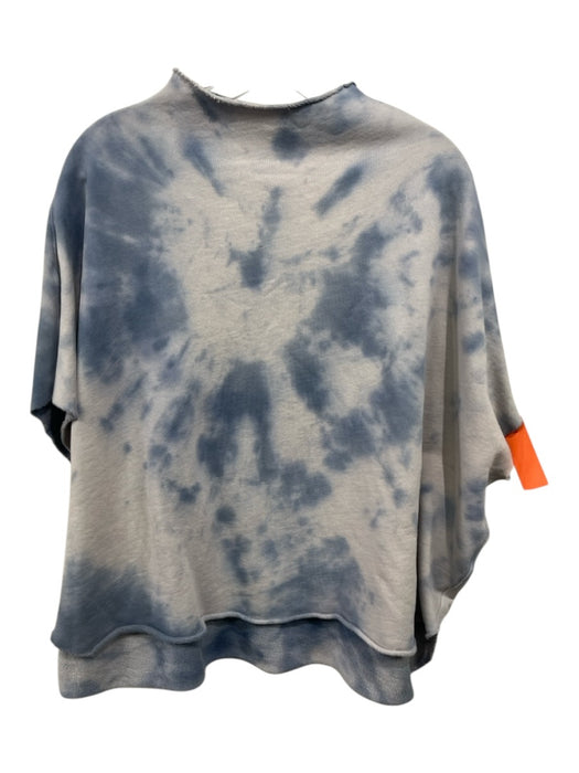 Frank & Eileen Size One Size Blue & Grey Cotton Tie Dye Capelet Sweatshirt Blue & Grey / One Size