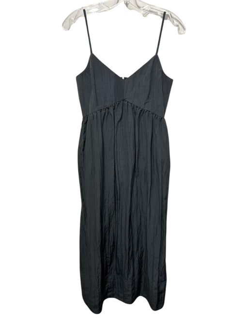 Jenni Kayne Size XS Charcoal Gray Cupro & Polyamide V Neck Back Zip Dress Charcoal Gray / XS