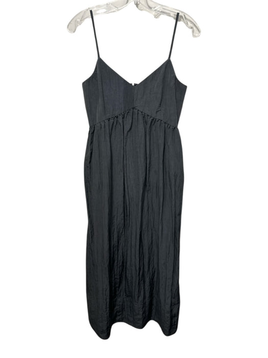 Jenni Kayne Size XS Charcoal Gray Cupro & Polyamide V Neck Back Zip Dress Charcoal Gray / XS