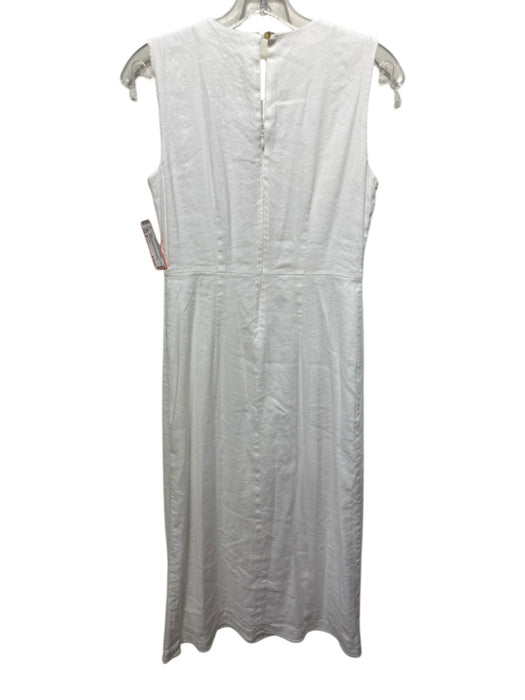 Jenni Kayne Size S White Linen & Viscose Keyhole Sleeveless Back Zip Dress White / S