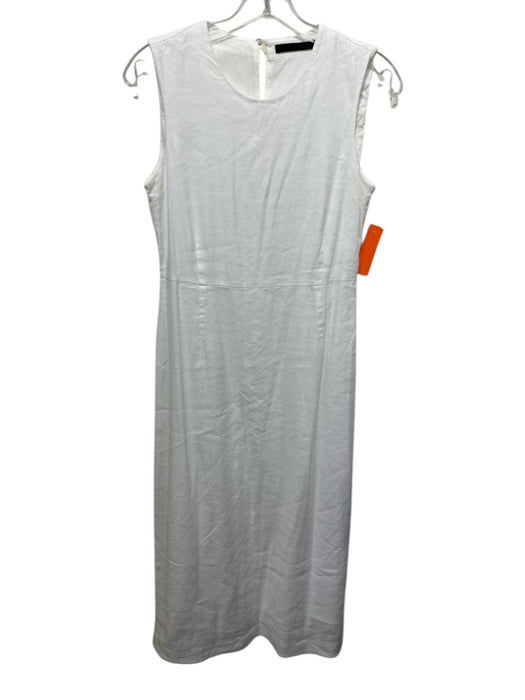 Jenni Kayne Size S White Linen & Viscose Keyhole Sleeveless Back Zip Dress White / S