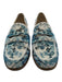 Betsey Johnson Shoe Size 7 Blue & White Leather Rhinestone Embellished Loafers Blue & White / 7
