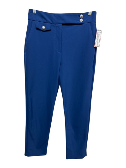 Veronica Beard Size 4 Blue Polyamide & Elastane Zip Fly Slim Fit High Rise Pants Blue / 4