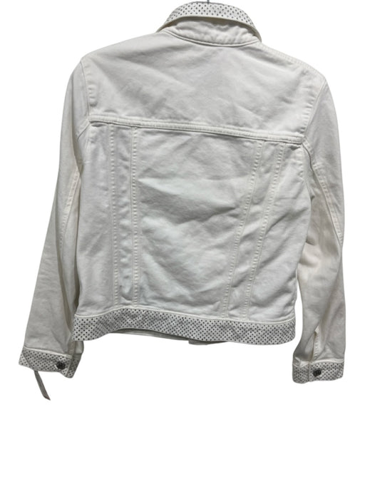 Zadig & Voltaire Size S White Cotton Rhinestone Embellished Button Front Jacket White / S