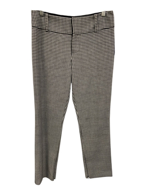Alice + Olivia Classics Size 4 Black & White Wool Blend Houndstooth Slim Pants Black & White / 4