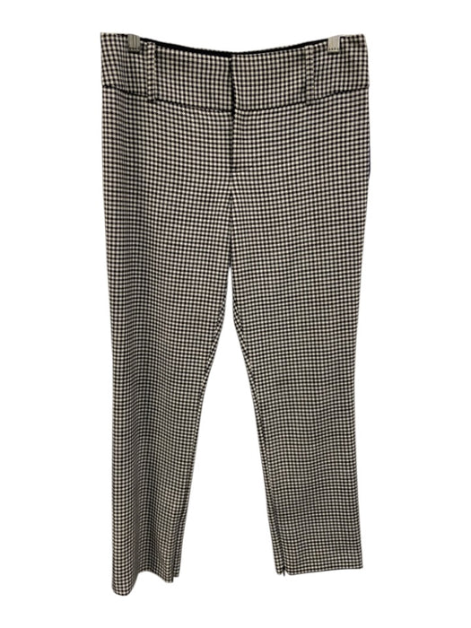 Alice + Olivia Classics Size 4 Black & White Wool Blend Houndstooth Slim Pants Black & White / 4