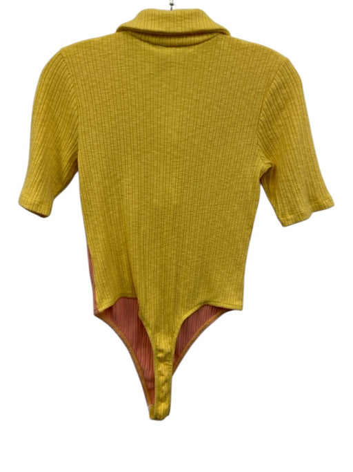 Loveshackfancy Size S Peach Pink & Yellow Polyester Blend Ribbed Flare Pant Set Peach Pink & Yellow / S