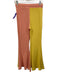 Loveshackfancy Size S Peach Pink & Yellow Polyester Blend Ribbed Flare Pant Set Peach Pink & Yellow / S