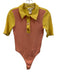 Loveshackfancy Size S Peach Pink & Yellow Polyester Blend Ribbed Flare Pant Set Peach Pink & Yellow / S