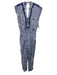 Poupette St. Barth Size S Mixed Blues Viscose Abstract Floral Slim Jumpsuit Mixed Blues / S